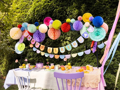 Pasztell születésnapi papírtányérok - 21 cm - 6 db.