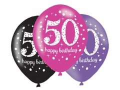 Nyomtatott lufi "50" - 28 cm - 6 db.