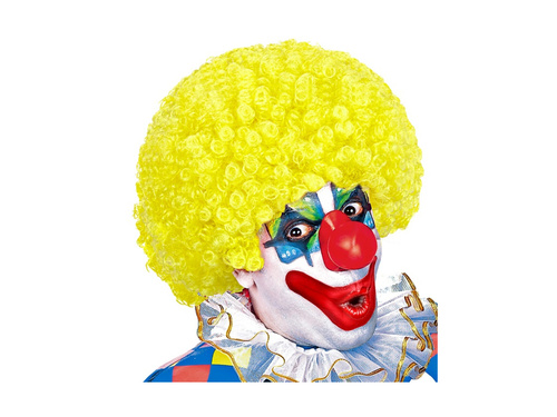 Göndör bohóc paróka sárga afro haj