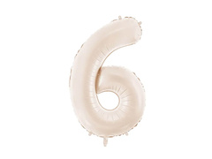 Fólia lufi világos bézs 6-os szám - 86 cm - 1 db.