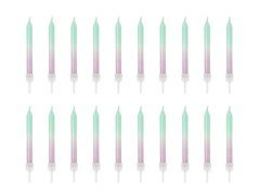 Ombre születésnapi gyertyák csészealjakkal - 20 db.