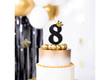 Nyolcas gyertya fekete koronával - 8 - 1 db.