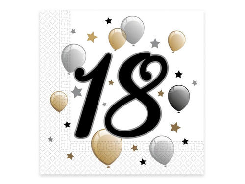 Tizennyolcadik születésnapi szalvéta - 33 cm - 20 db.