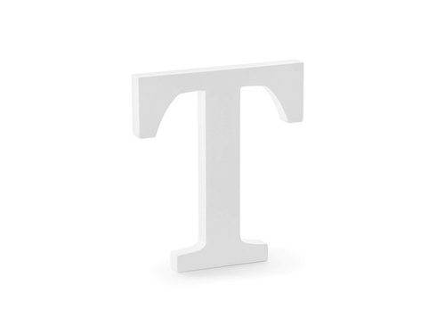 Fa dekoráció T betű - fehér