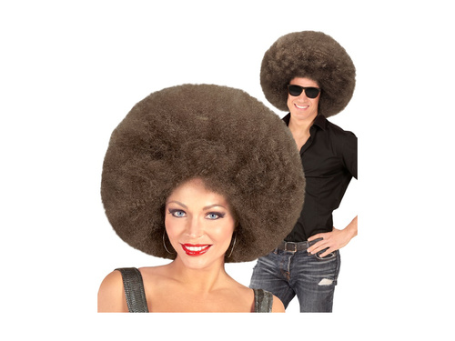 Nagy barna afro paróka, kiváló minőségű