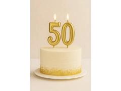 Arany számgyertyák - 50 - 2 db.