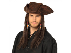 Kalózkalap hajjal - 1 db.