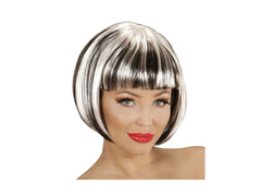 Fekete-fehér paróka divatos kiemelésekkel