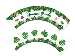 Cupcake liners Hawaii Party - 6 db.