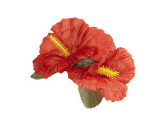 Hawaii virágos kitűző piros - 1 db.
