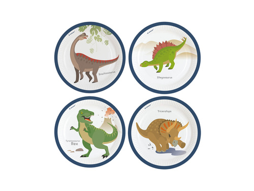 Születésnapi tányérok Dinoszauruszok - 23 cm - 8 db.