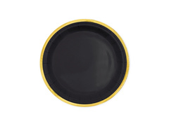 Papírtányérok fekete, arany peremmel - 18 cm - 6 db.