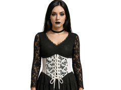 Fehér fűző pillangó nyakkendővel - 1 db.