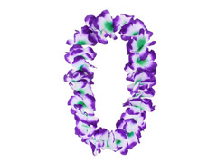 Hawaii füzér nyaklánc lila virágok - 1 db.