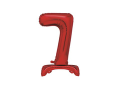 Álló fólialufi 7-es számú lufi piros - 76 cm - 1db.