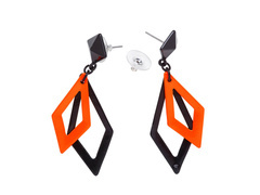 Narancssárga és fekete rombusz fülbevaló