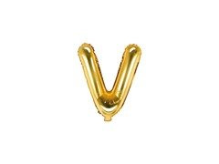 Fólia lufi "V" betű arany - 35 cm