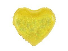 Arany holografikus szív fólialufi - 46 cm - 1 db.