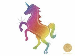 Szivárvány unikornis fólialufi - 137 cm - 1 db.