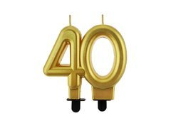 Arany fém 40. évfordulós gyertya - 1 db.