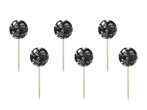 Cupcake dekoráció készlet Kísérteties koponyák - 12 db.
