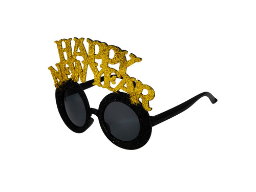 Boldog új évet szemüveg fekete és arany színben - 1 db.