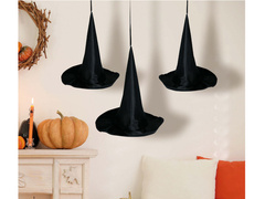 Halloween boszorkánysapka akasztós dekoráció - 3 db.