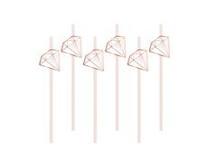 Szívószál gyémánt - 19,7 cm - 6 db.