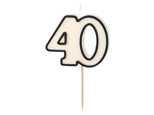 Gyertya a 40. születésnapra - 5,5 cm - 1 db.