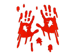 Vérfoltos kezek zselés matricák - 1 készlet