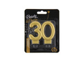 Fémszínű arany 30. évfordulós gyertya - 1 db.