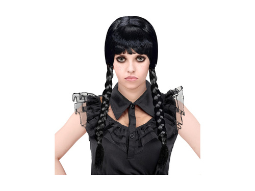 Fekete paróka copfokkal