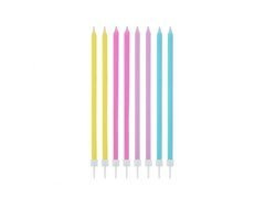Pasztell születésnapi gyertyák - 14,5 cm - 16 db.