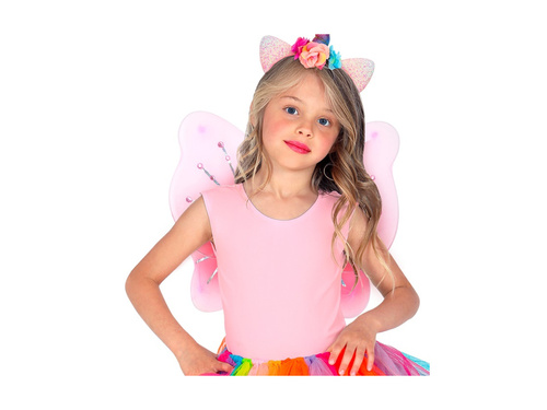 Rózsaszín szárnyak kristályokkal 50×40 cm