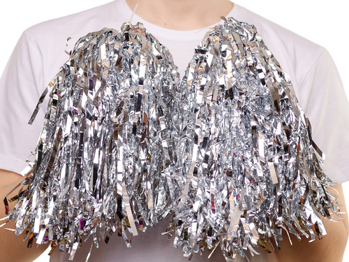 Ezüst fém pomponok - 2 db.