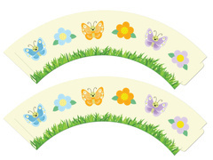 Tavaszi papírnehezék Virágok és pillangók 6 db.