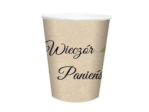 Kraft poharak leánybúcsúhoz zöld levelekkel - 250 ml - 6 db.
