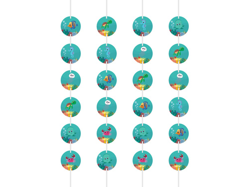 Függő születésnapi dekoráció Víz alatti világ - 4 db.