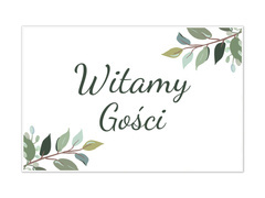 Esküvői poszter zöld levelekkel - 90x60 cm