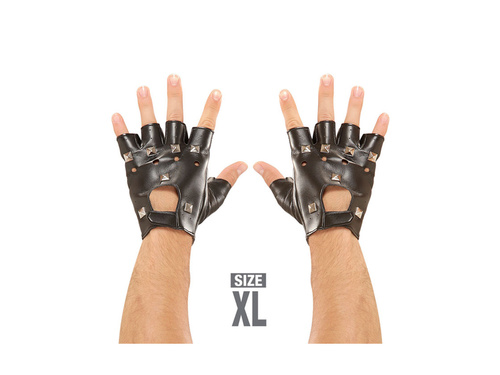 Ujjatlan szegecselt bőrkesztyű