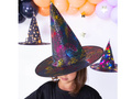 Boszorkánysapka színes pókhálóval Halloweenre - 1 db.