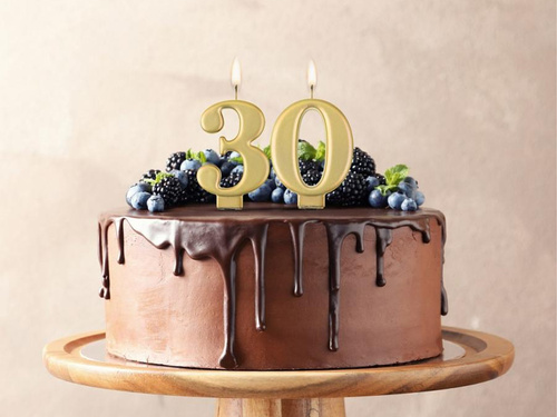 Arany fém számgyertya - 0 - nulla