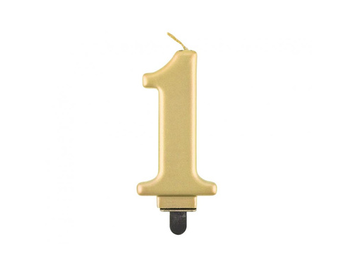 Fémszínű arany számgyertya - 1 - egy