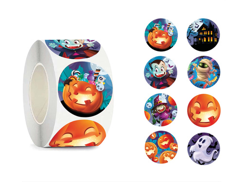 Tekercs Halloween matricák - 200 db.