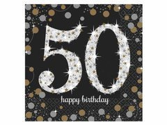Ötvenedik születésnapi szalvéta - 33cm - 16 db.