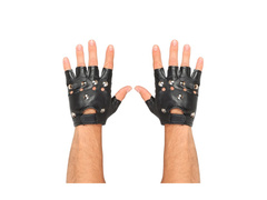 Ujjatlan szegecselt bőrkesztyű