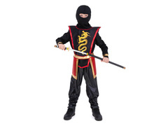 Ninja harcos jelmez fekete - 1 db.