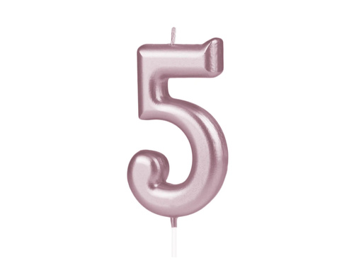 Rózsaarany számgyertya - 5 - öt