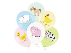 Latex lufi Farm állatok - 30 cm - 6 db.