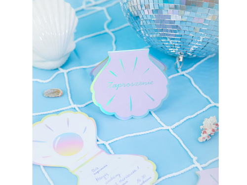 Óceán kagyló születésnapi meghívó - 6 db.